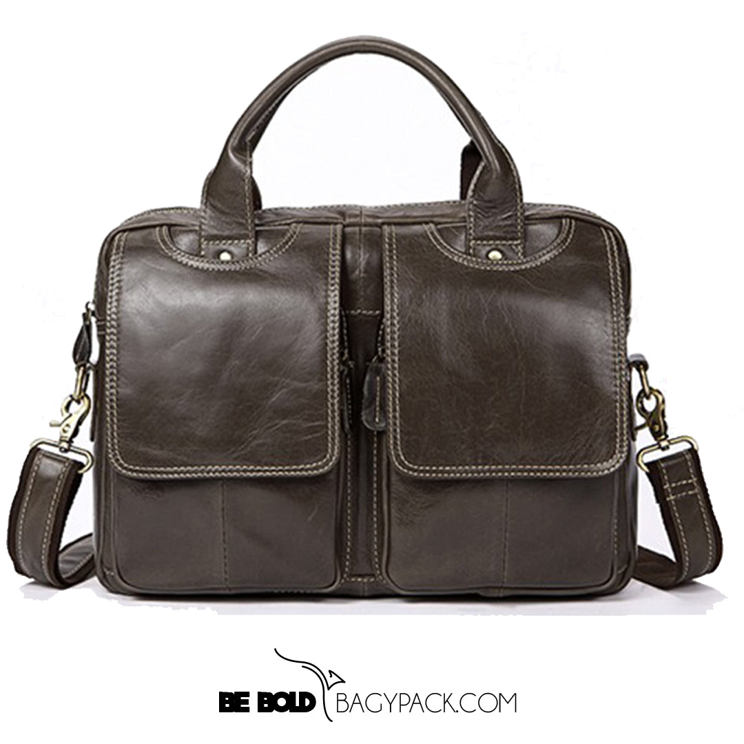 Bolsa Carteiro BP 800 masculina elegante para trabalho e uso diário, com compartimento para laptop.