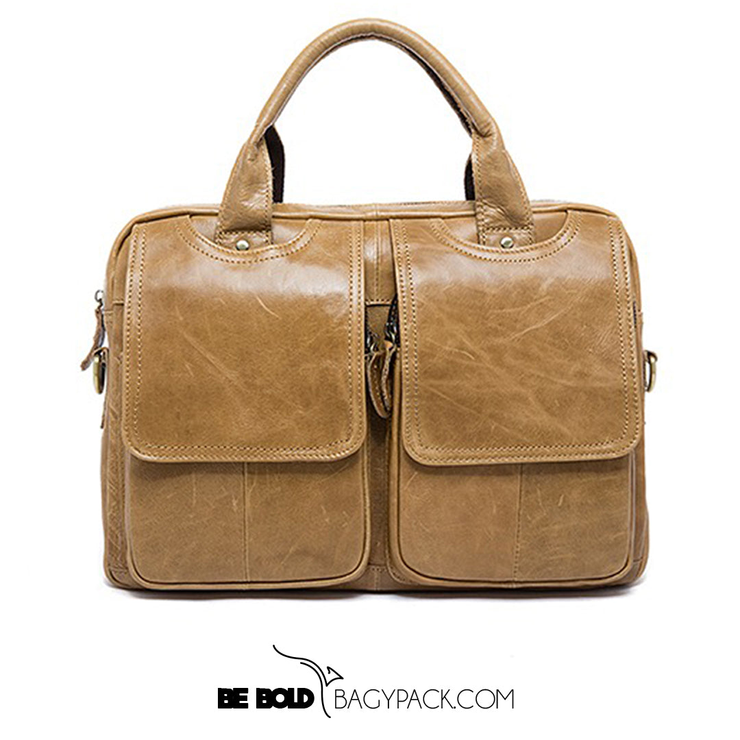 Bolsa Carteiro BP 800 masculina elegante para trabalho e uso diário, com compartimento para laptop.