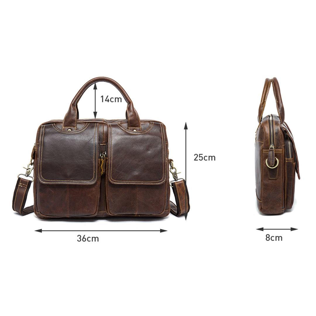Bolsa Carteiro BP 800 masculina elegante para trabalho e uso diário, com compartimento para laptop.