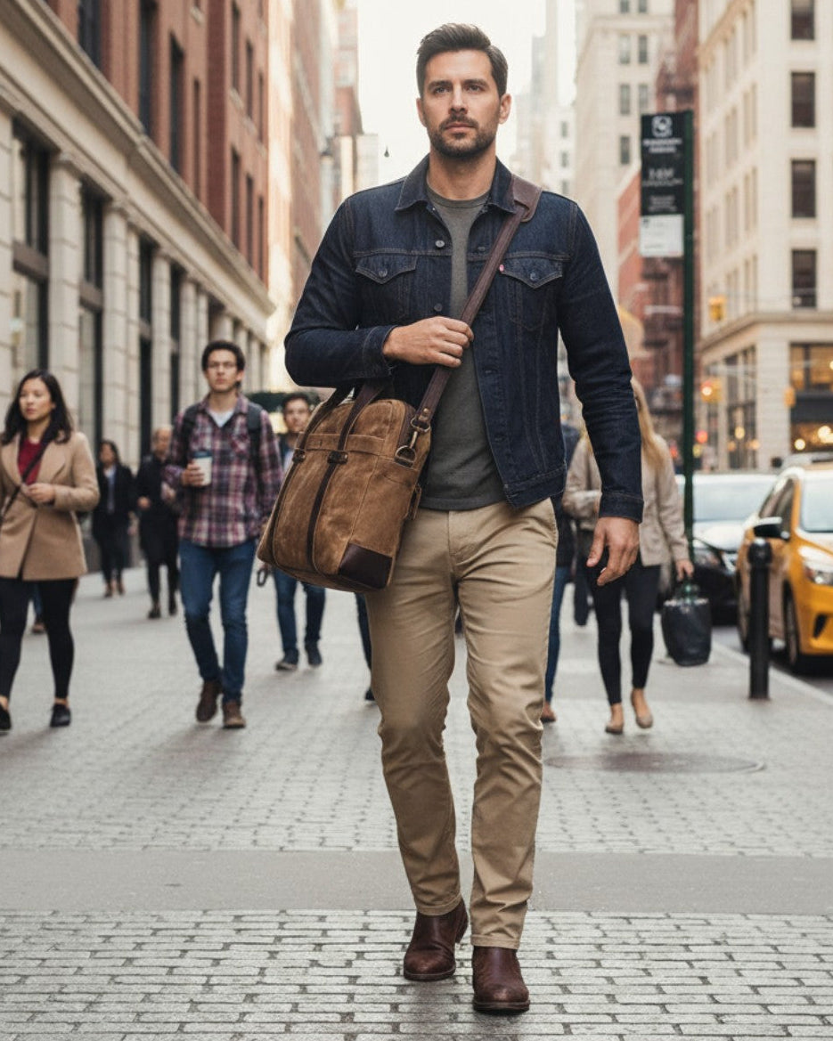 Pasta Executiva BP 101 Lona e Couro: Durabilidade e Estilo Casual para Notebook 14"