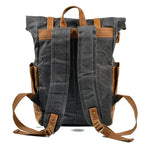 Mochila BP 102 Notebook 15.6" em Lona e Couro. Roll-Top Ajustável BAGYPACK