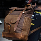 Mochila BP 102 Notebook 15.6" em Lona e Couro. Roll-Top Ajustável BAGYPACK