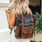 Mochila BP 102 Notebook 15.6" em Lona e Couro. Roll-Top Ajustável BAGYPACK