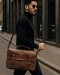 Bolsa Carteiro BP 107 Masculina Notebook 14" em Lona e Couro BAGYPACK
