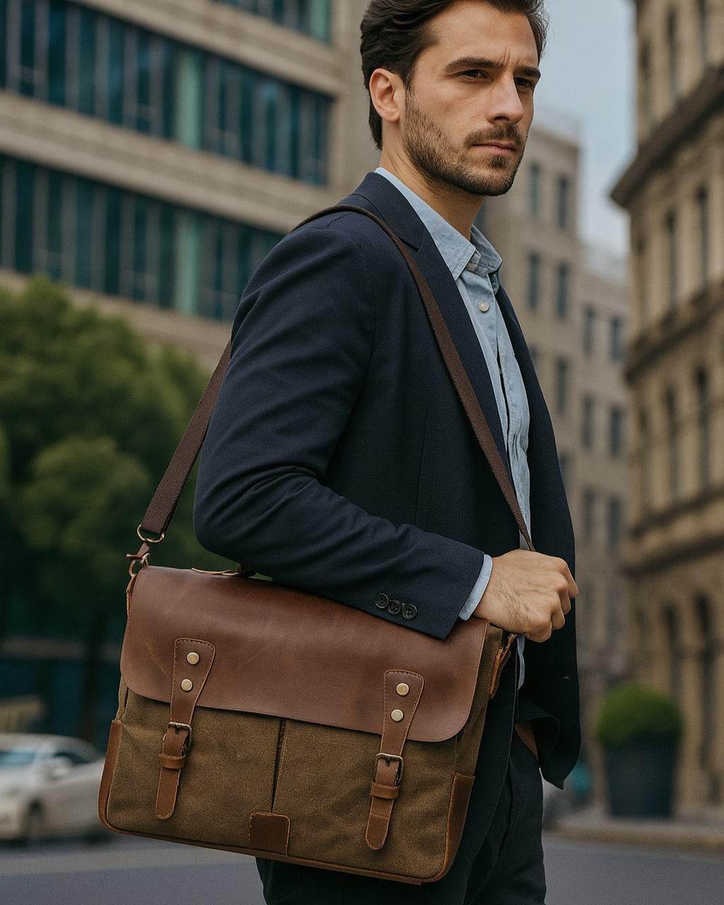 Bolsa Carteiro Masculina BP 107 Lona+Couro - BAGYPACK
