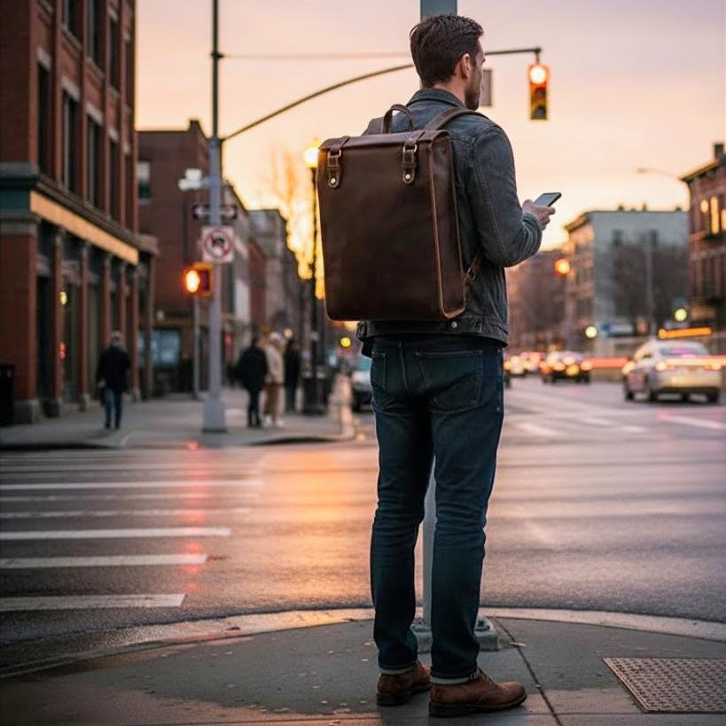Mochila de Couro Legítimo BP 109: Elegância Atemporal e Funcionalidade para o Dia a Dia