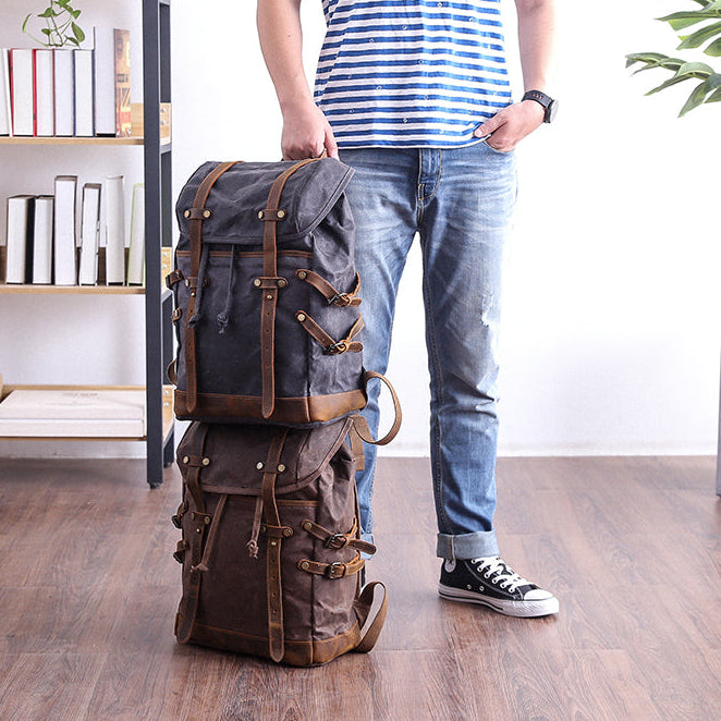 Mochila Notebook BP 114 15.6" em Lona e Couro. Casual-Chique BAGYPACK