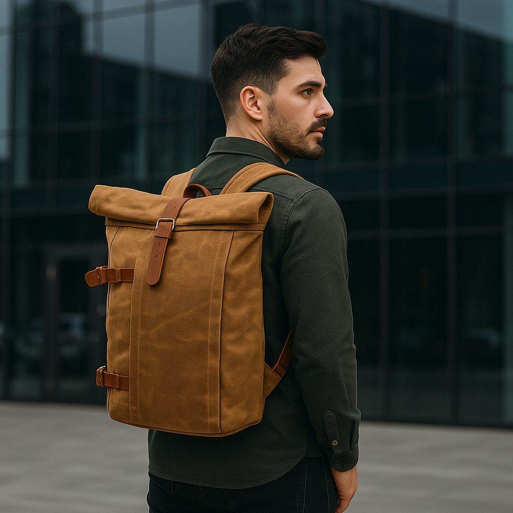 Mochila BP 120 Notebook 15.6" em Lona e Couro BAGYPACK