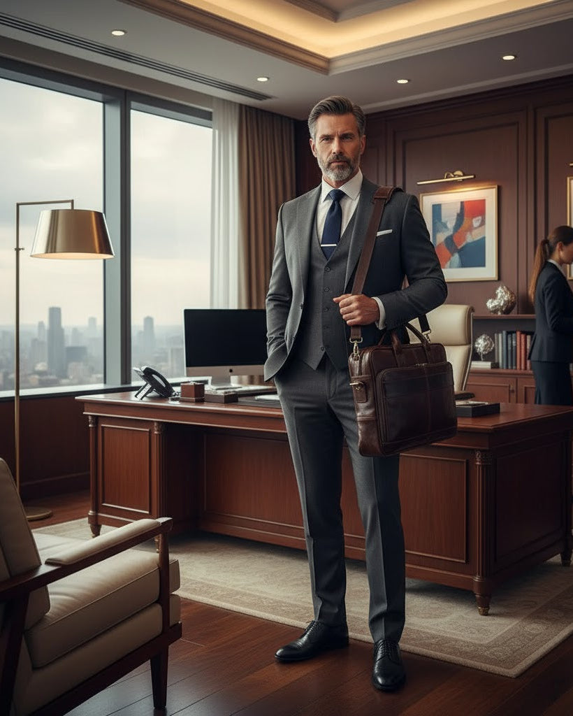 Pasta Executiva em Couro BP 121: Sofisticação e Compartimento para Laptop 15.6"