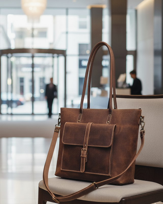 Bolsa Carteiro em Couro BP 123: Elegância e Espaço para Notebook 15"