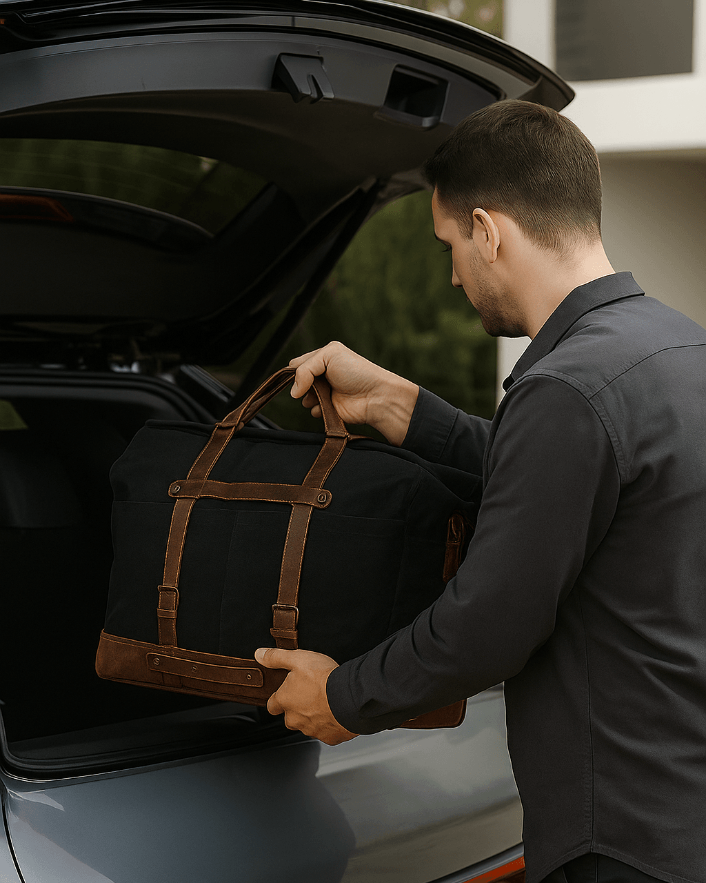 Bolsa de Viagem BP 616: Durabilidade em Lona Encerada e Estilo Clássico do Couro BAGYPACK
