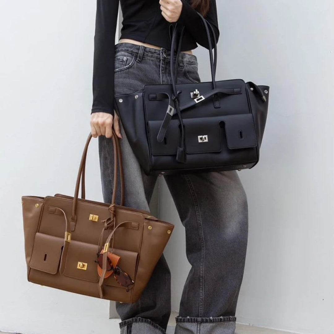 Bolsa Tote Bag BP 200 em Couro PU: O Estilo que Acompanha Seu Ritmo Expansível BAGYPACK