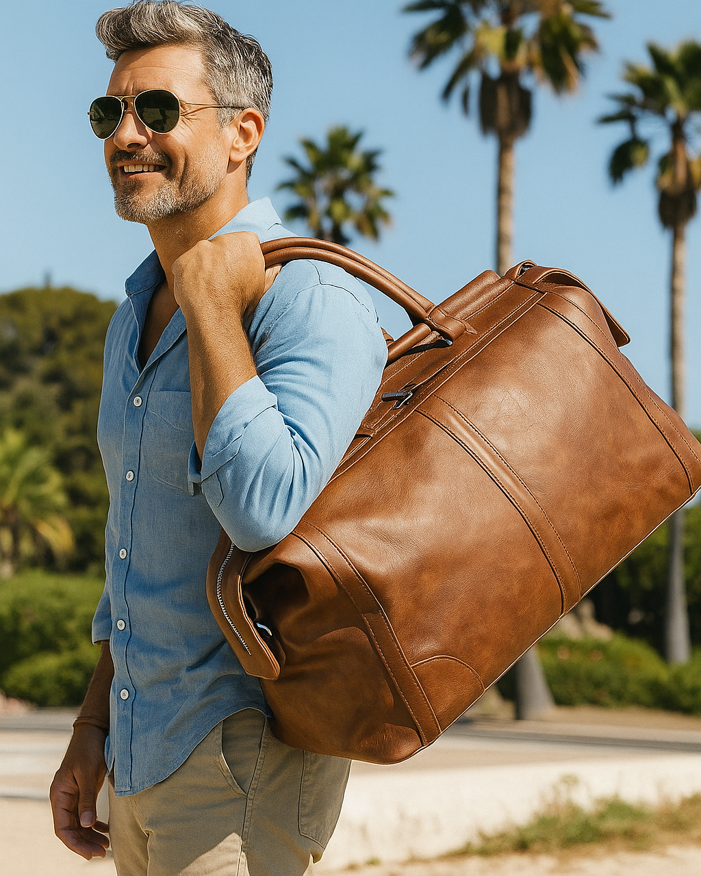 Bolsa de Viagem em Techno Leather BP 604: Estilo Vintage e Dimensão IDEAL BAGYPACK