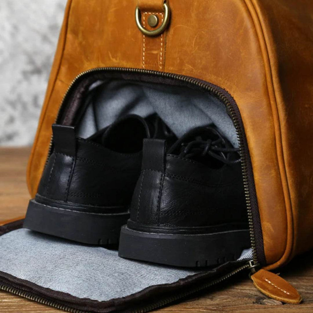Duffel Bag de Viagem em Couro Legítimo BP 612: Sofisticação e 30 Litros de Capacidade BAGYPACK