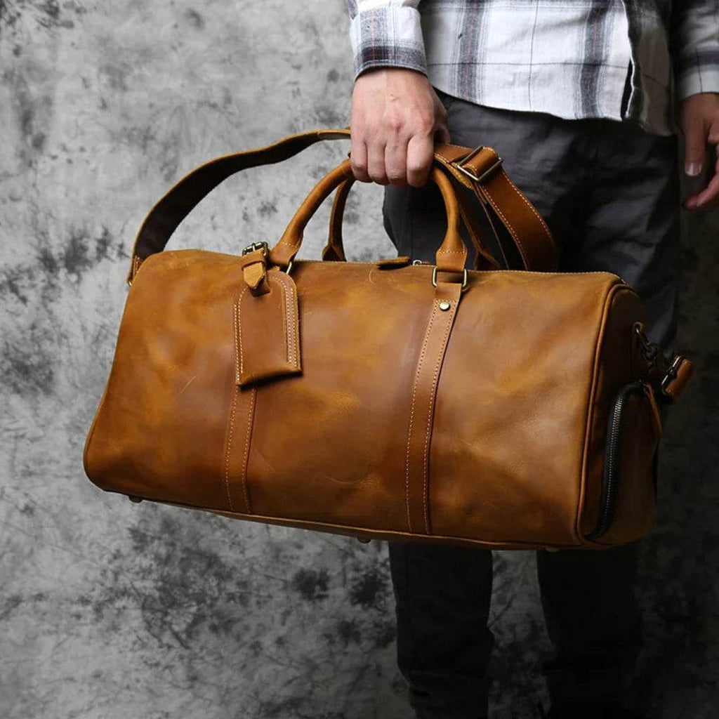 Duffel Bag de Viagem em Couro Legítimo BP 612: Sofisticação e 30 Litros de Capacidade BAGYPACK