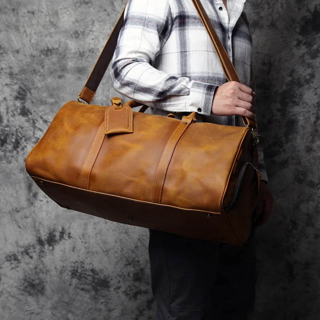 Duffel Bag de Viagem em Couro Legítimo BP 612: Sofisticação e 30 Litros de Capacidade BAGYPACK