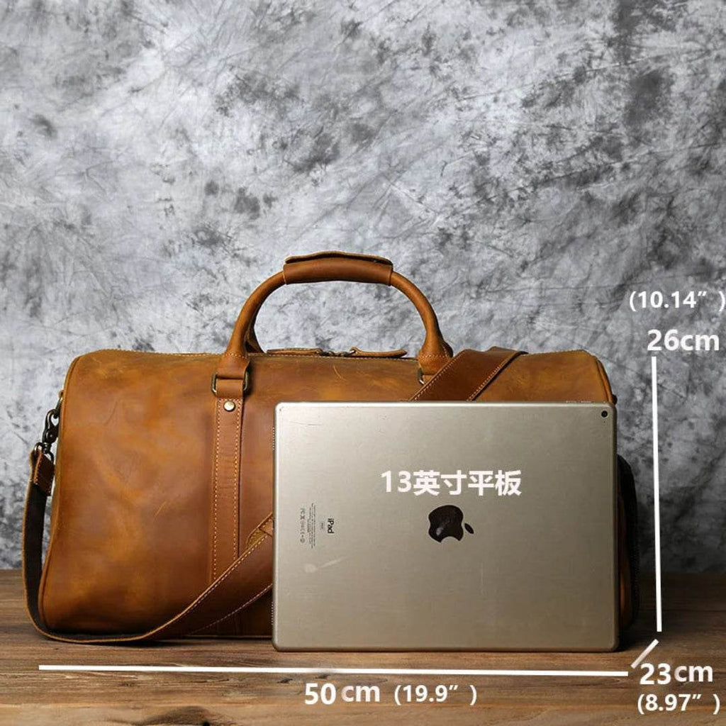 Duffel Bag de Viagem em Couro Legítimo BP 612: Sofisticação e 30 Litros de Capacidade BAGYPACK