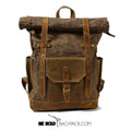 Mochila BP 102 Notebook 15.6" em Lona e Couro. Roll-Top Ajustável BAGYPACK