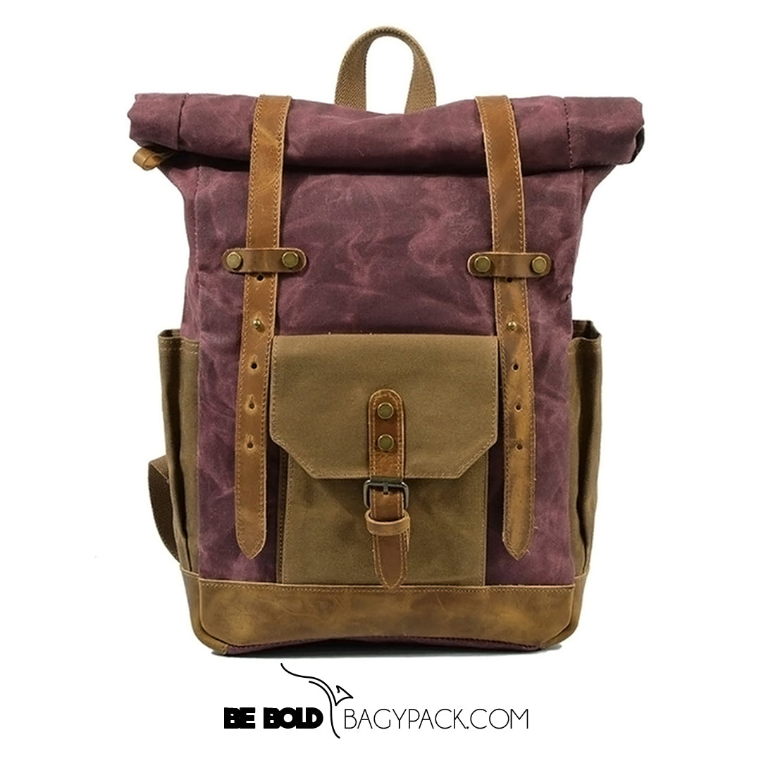 Mochila masculina de lona com compartimento para notebook.