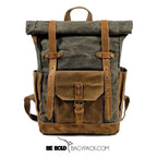 Mochila BP 102 Notebook 15.6" em Lona e Couro. Roll-Top Ajustável BAGYPACK
