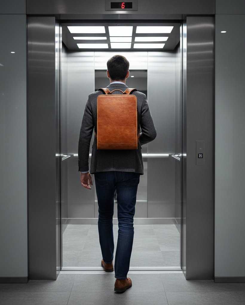 Mochila Masculina em Couro BP 502: Potência, 35L e Proteção para Laptop 16" BAGYPACK