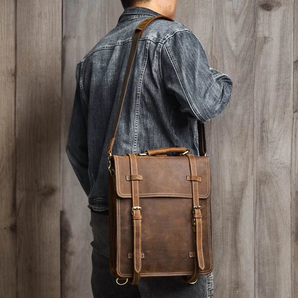 Mochila Notebook 2 em 1 em Couro Legítimo BP 103: Versatilidade com Toque Profissional BAGYPACK