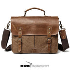 Bolsa Carteiro BP 107 Masculina Notebook 14" em Lona e Couro BAGYPACK