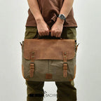 Bolsa Carteiro BP 107 Masculina Notebook 14" em Lona e Couro BAGYPACK