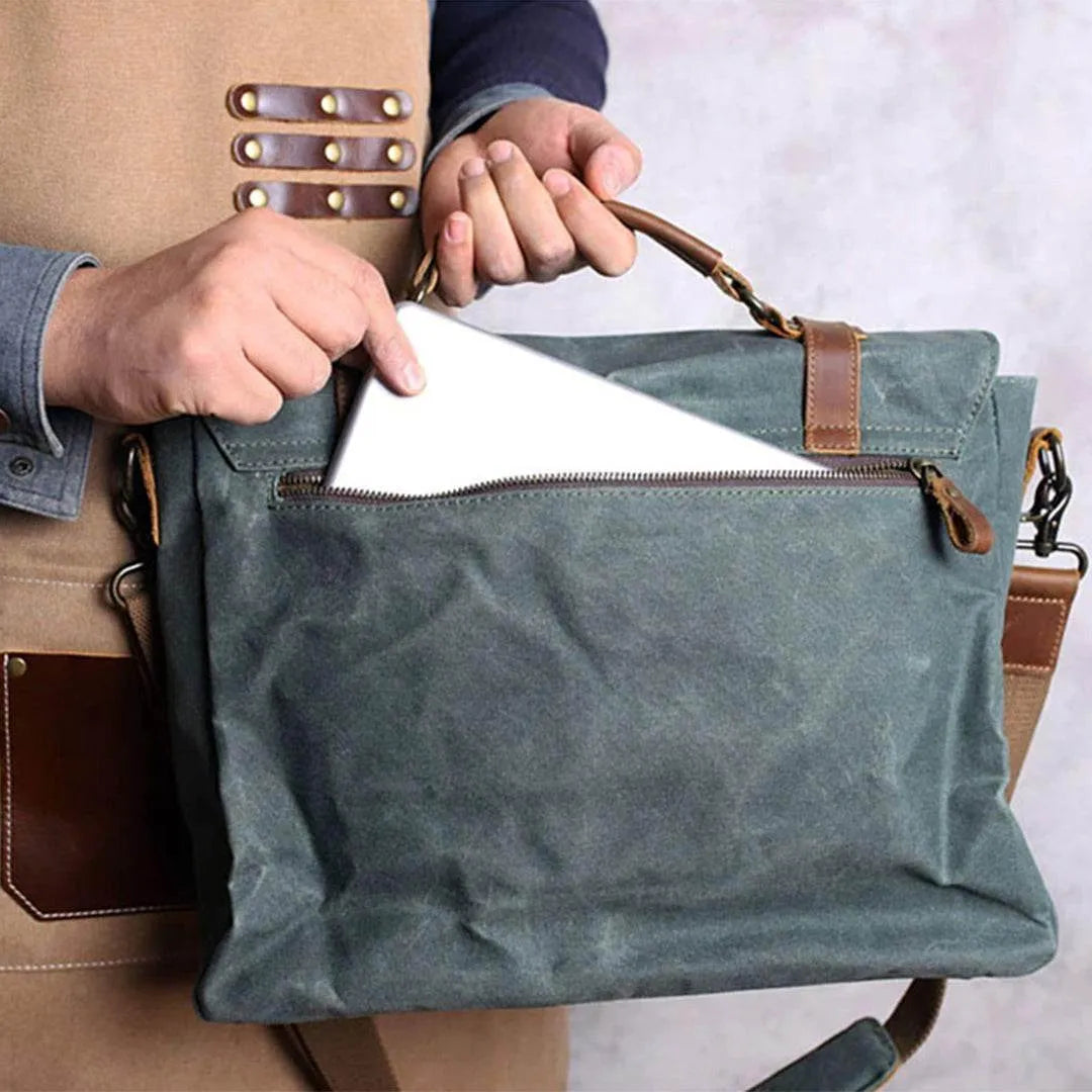 Bolsa Carteiro BP 108 | Lona e Couro | Mensageiro | Notebook | Bagypack - BAGYPACK