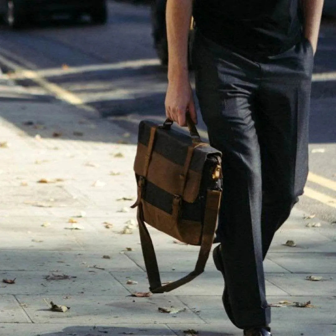 Bolsa Carteiro BP 108 | Lona e Couro | Mensageiro | Notebook | Bagypack - BAGYPACK