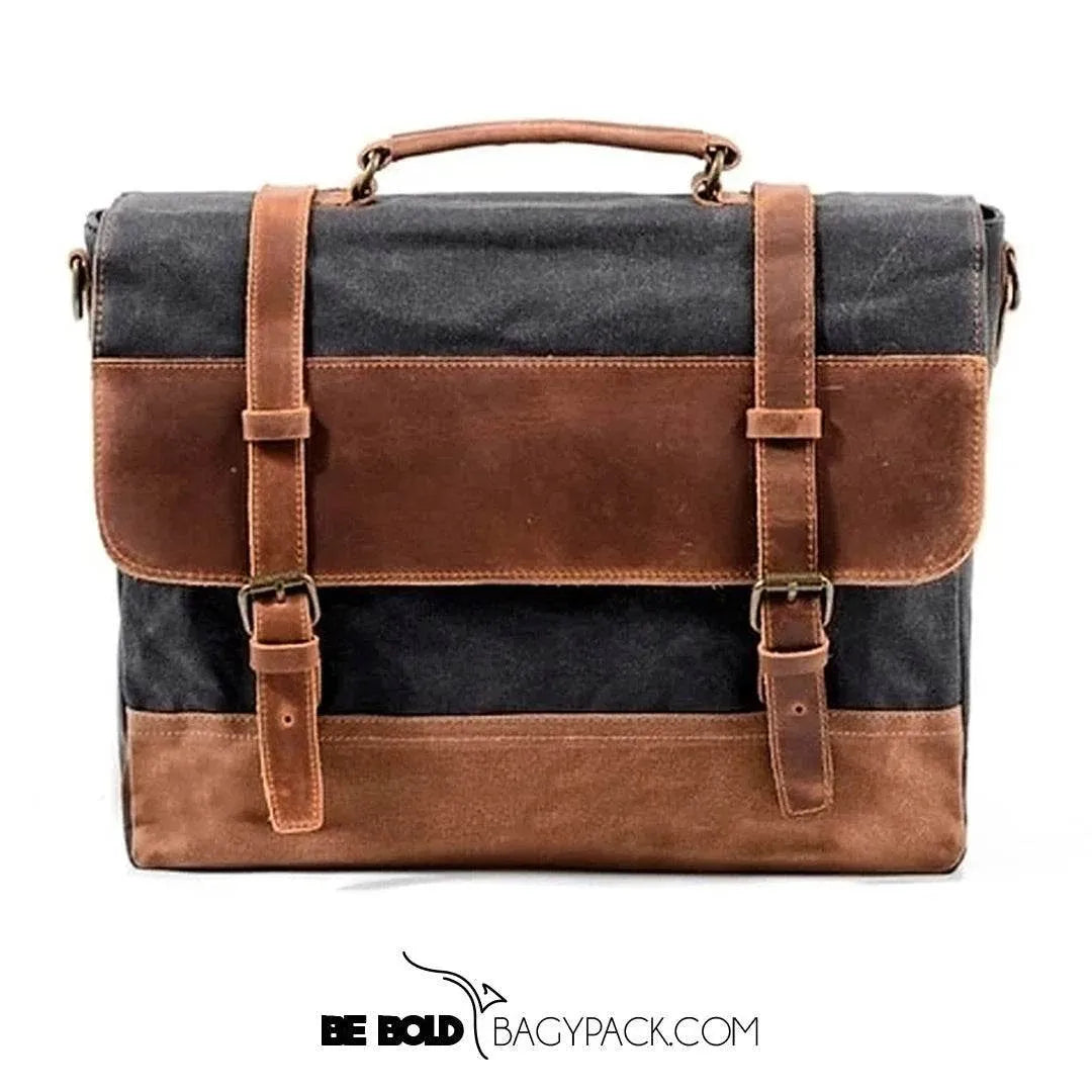 Bolsa Carteiro BP 108 | Lona e Couro | Mensageiro | Notebook | Bagypack - BAGYPACK