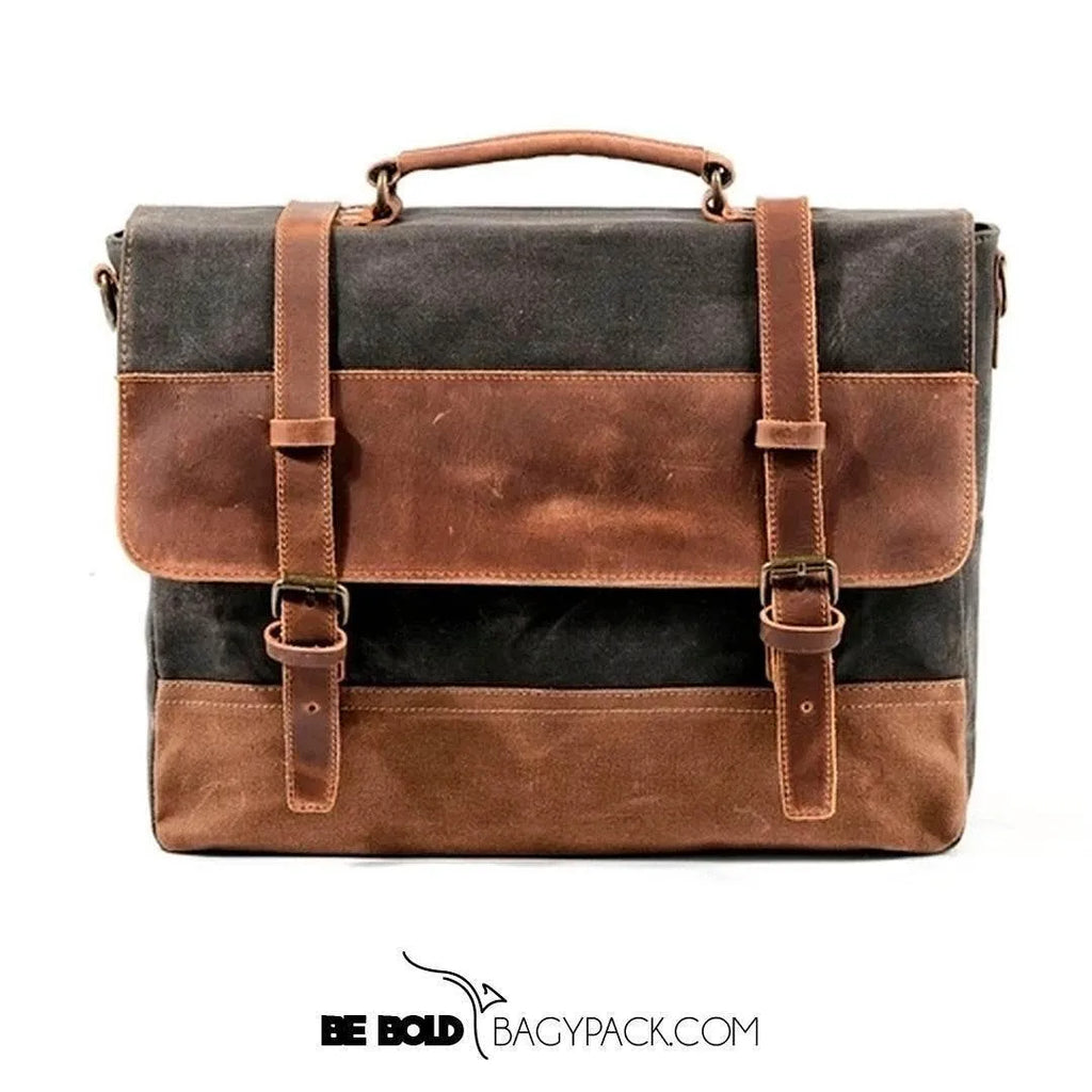 Bolsa Carteiro BP 108 | Lona e Couro | Mensageiro | Notebook | Bagypack - BAGYPACK