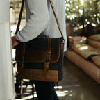 Bolsa Carteiro BP 108 | Lona e Couro | Mensageiro | Notebook | Bagypack - BAGYPACK