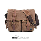 Bolsa Carteiro BP 112 Masculina Lona/Couro p/ Notebook 14" BAGYPACK
