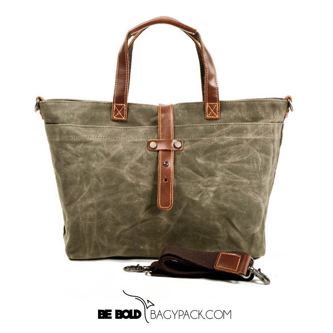 Bolsa Carteiro BP 203 Masculina em Lona Couro. Notebook 14" BAGYPACK