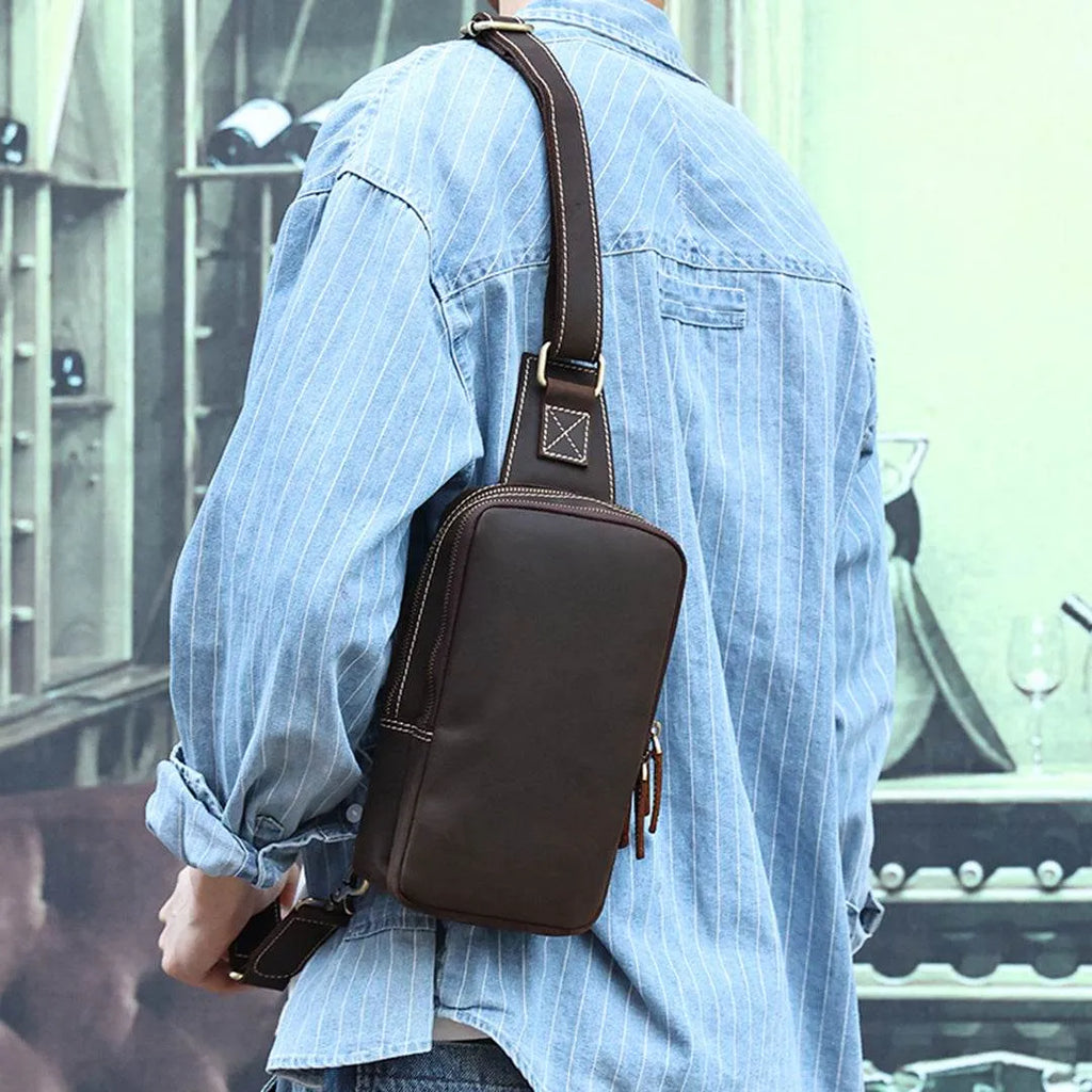 Bolsa Crossbody Masculina BP 305 | Couro Genuíno | Antifurto | Bagypack - BAGYPACK