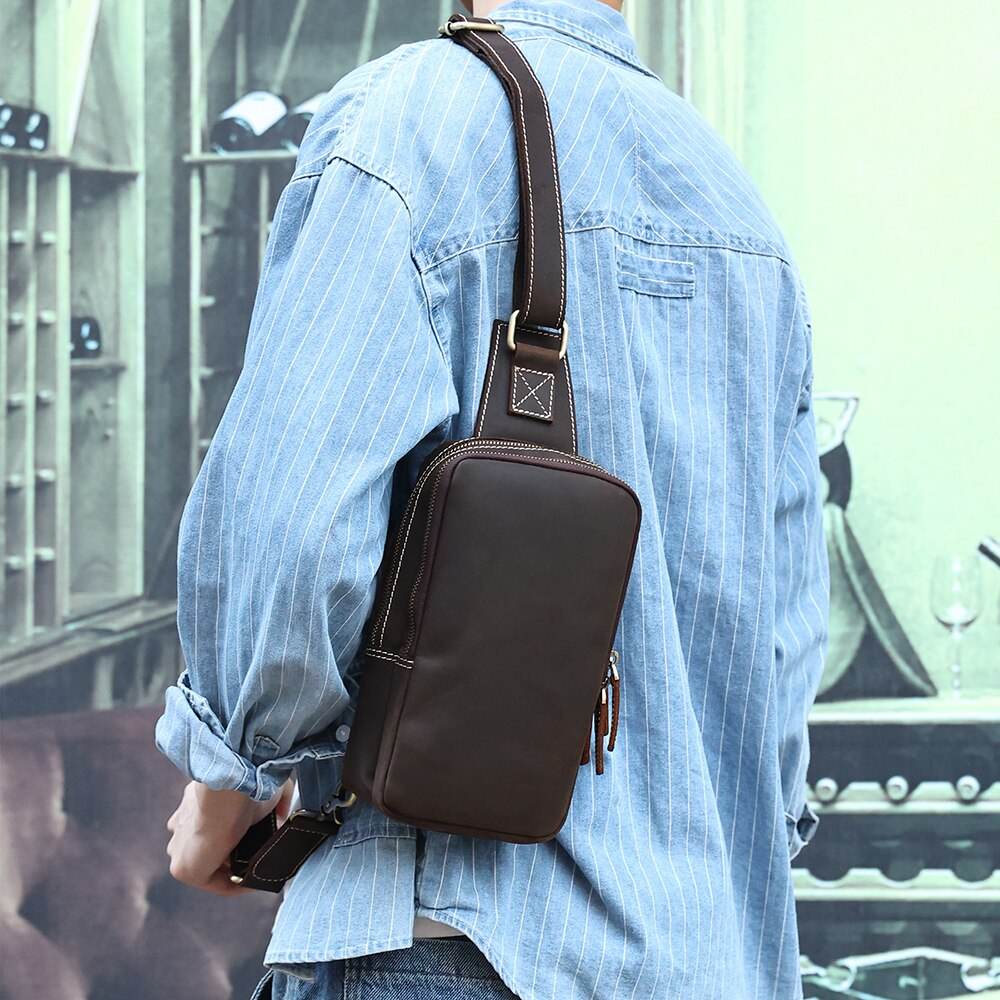 Bolsa Crossbody Masculina BP 305 em Couro Genuíno: Segurança e Estilo BAGYPACK