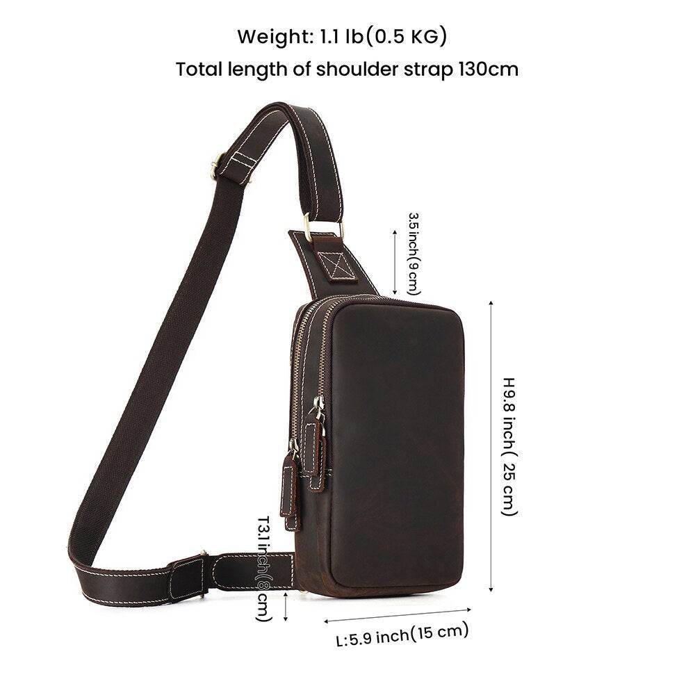 Bolsa Crossbody Masculina BP 305 em Couro Genuíno: Segurança e Estilo BAGYPACK