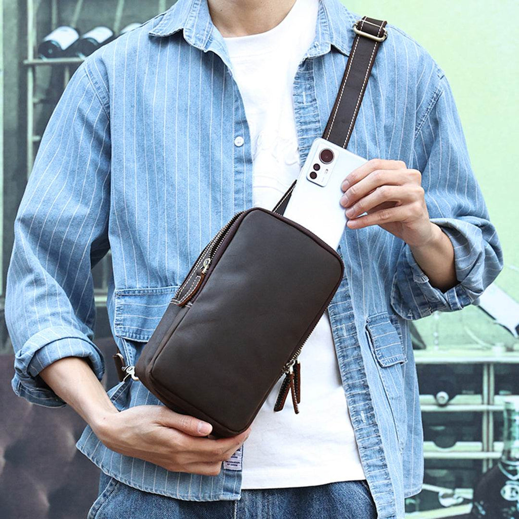 Bolsa Crossbody Masculina BP 305 em Couro Genuíno: Segurança e Estilo BAGYPACK