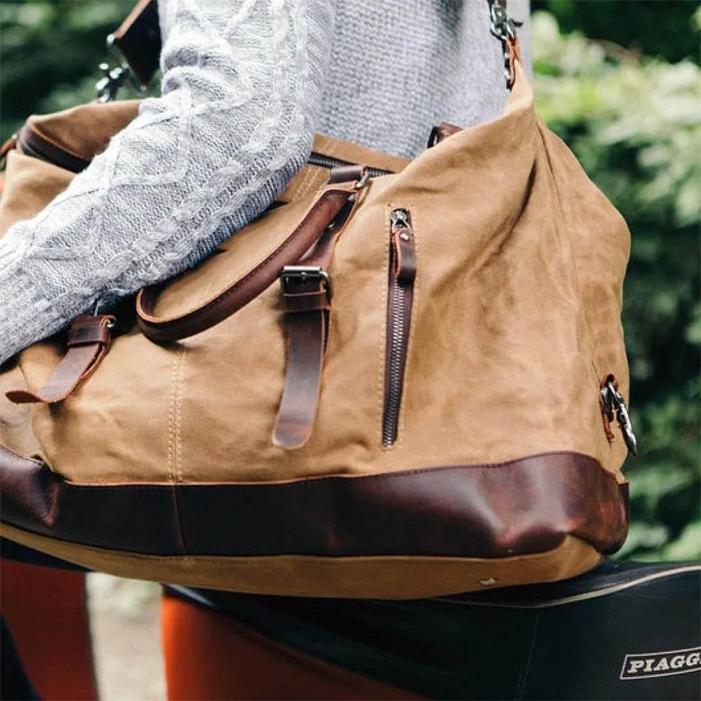 Bolsa de Viagem Grande BP 600 | Lona e Couro | Espaçosa | Bagypack - BAGYPACK