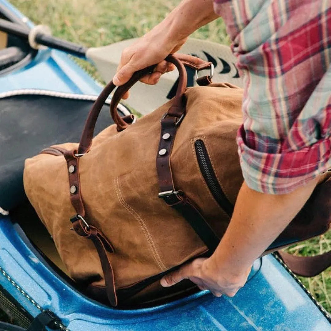 Bolsa de Viagem Grande BP 600 | Lona e Couro | Espaçosa | Bagypack - BAGYPACK