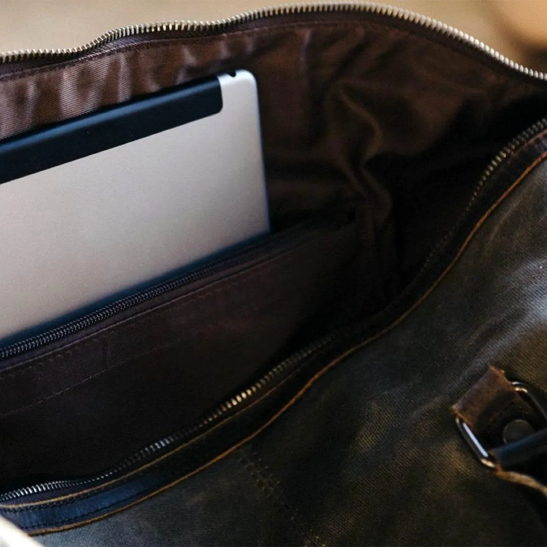 Bolsa de Viagem Grande BP 600 | Lona e Couro | Espaçosa | Bagypack - BAGYPACK