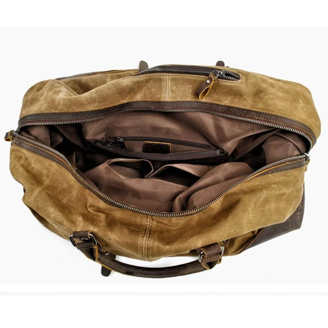 Bolsa de Viagem Grande BP 600 | Lona e Couro | Espaçosa | Bagypack - BAGYPACK