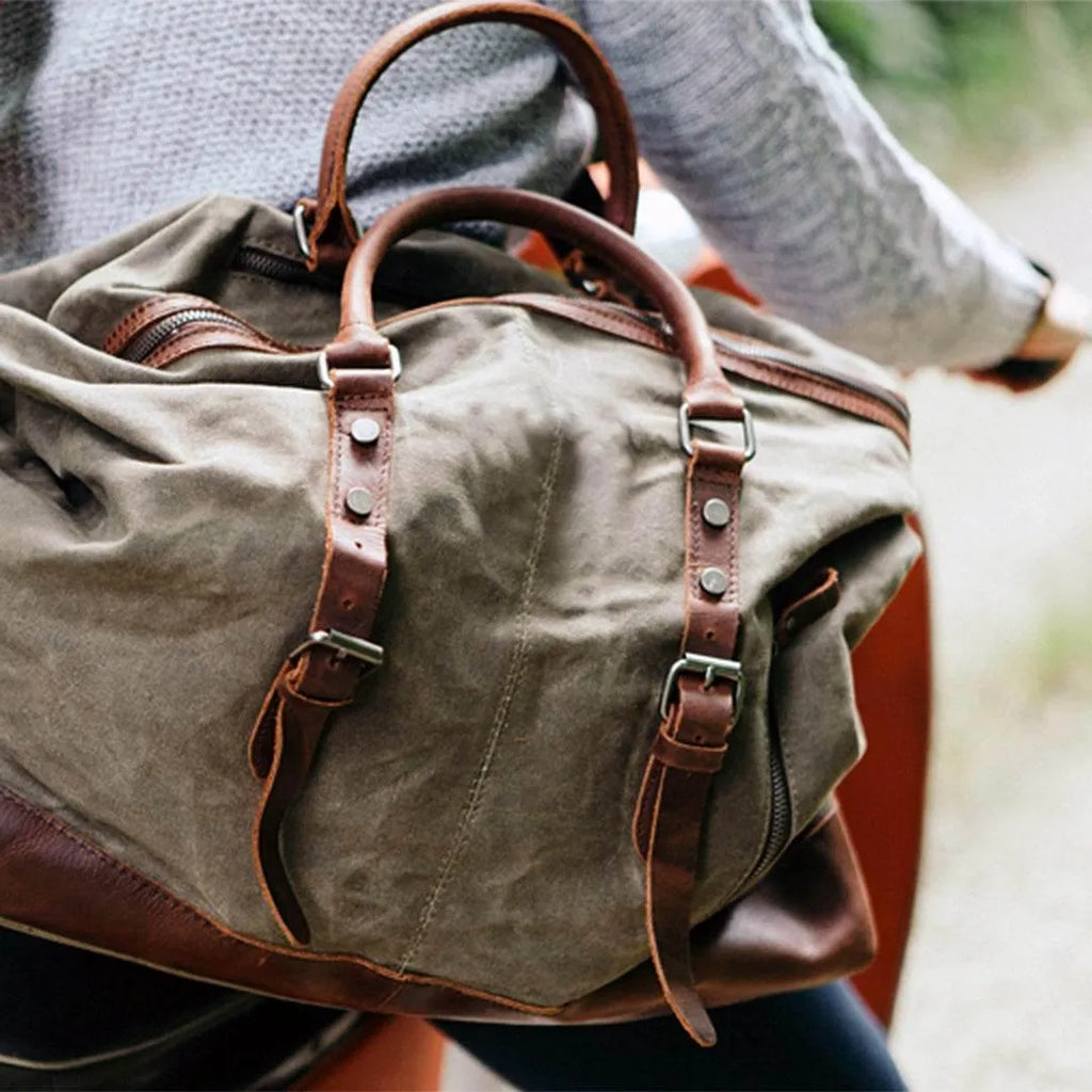 Bolsa de Viagem Grande BP 600 | Lona e Couro | Espaçosa | Bagypack - BAGYPACK