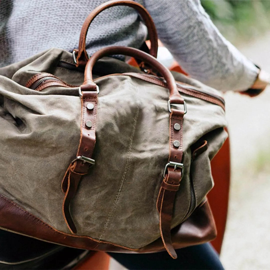 Bolsa de Viagem Grande BP 600 | Lona e Couro | Espaçosa | Bagypack - BAGYPACK