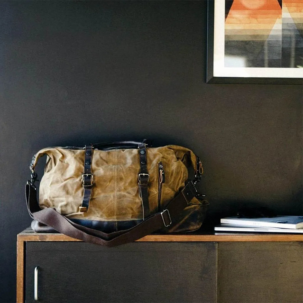 Bolsa de Viagem Grande BP 600 | Lona e Couro | Espaçosa | Bagypack - BAGYPACK