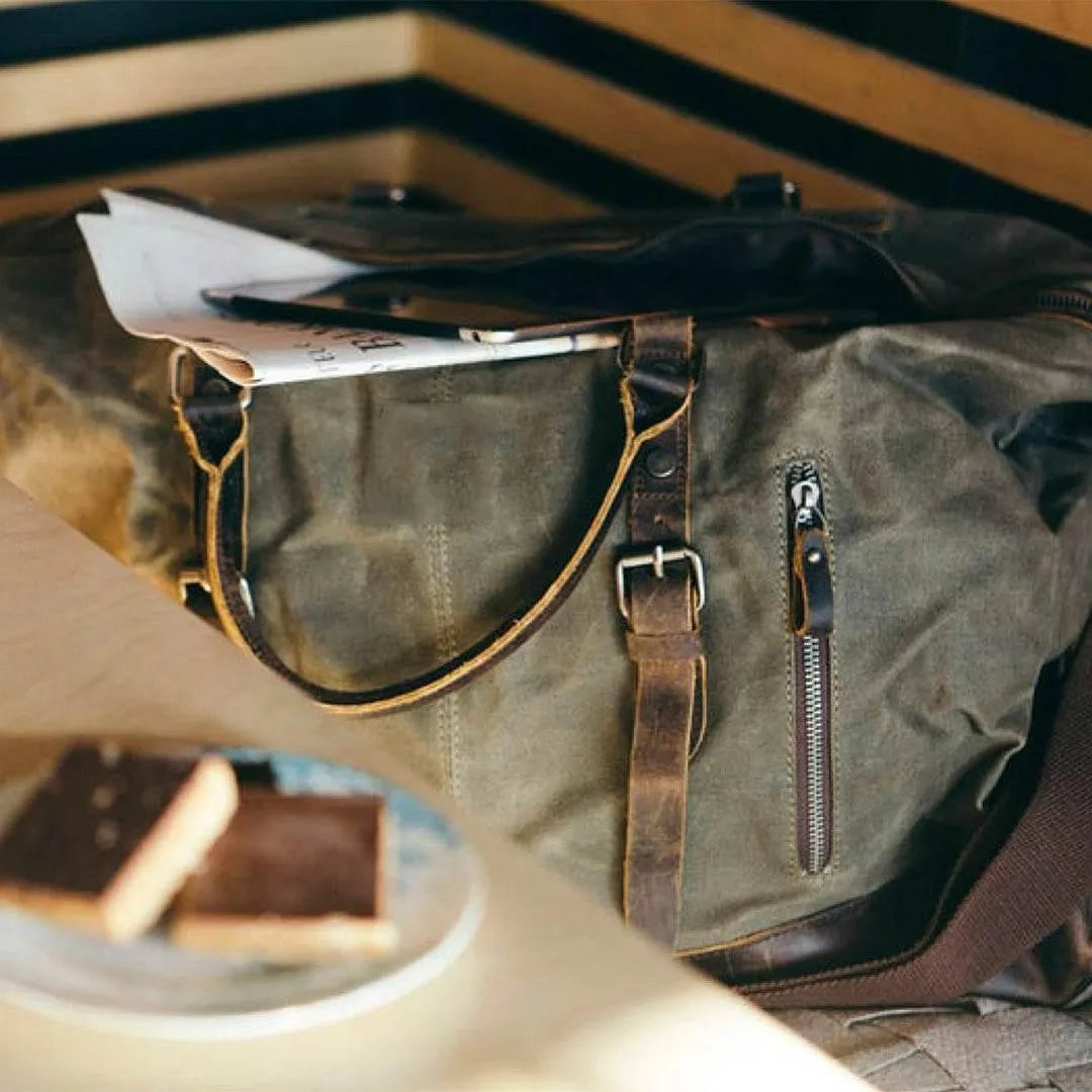 Bolsa de Viagem Grande BP 600 | Lona e Couro | Espaçosa | Bagypack - BAGYPACK