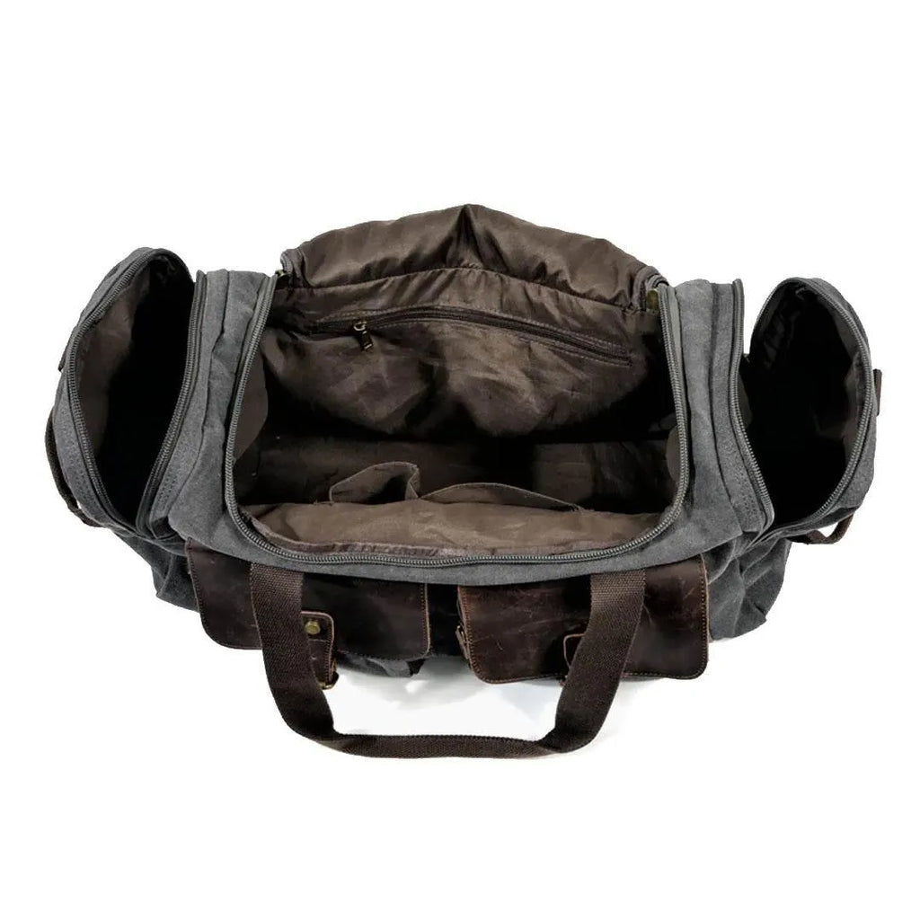 Bolsa de Viagem BP 601 | Lona e Couro | Bolso com Ímã | Bagypack - BAGYPACK