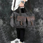 Bolsa de Viagem BP 601 | Lona e Couro | Bolso com Ímã | Bagypack - BAGYPACK