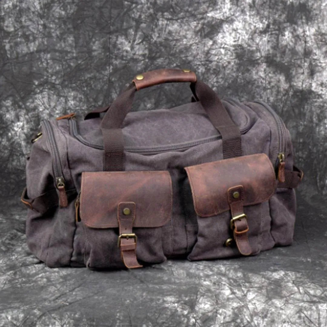 Bolsa de Viagem BP 601 | Lona e Couro | Bolso com Ímã | Bagypack - BAGYPACK